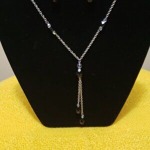 Vintage Y Necklace & Earring Set.